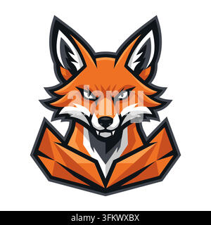 urious wolf mascot logo vector, aggressive alpha werewolf esport design Stock Vector
