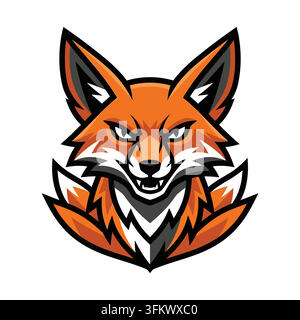 urious wolf mascot logo vector, aggressive alpha werewolf esport design Stock Vector