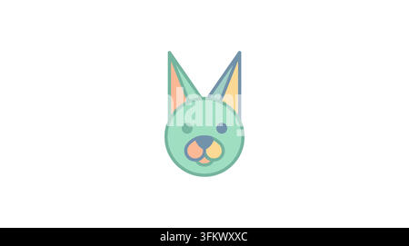 Rabbit logo vector illustration, minimalist bunny silhouette concept Stock Vector