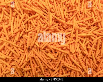 Heap of corn sticks, crispy snacks food. Stock Photo