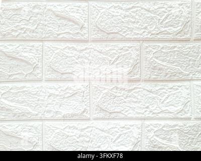 White brick wall 3D foam, architectural and interior design concepts. Stock Photo