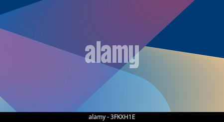 Modern abstract geometric background featuring overlapping diagonal linear and round shapes in blue, purple, and beige gradient tones. This minimalist Stock Vector