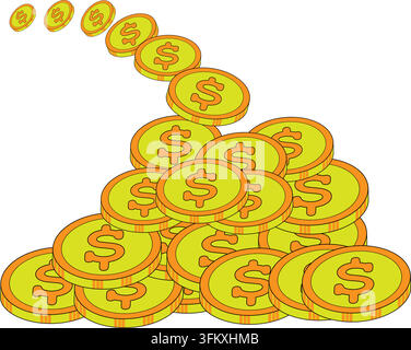 dollar coin logo icon isolated on white background. vector illustration. Stock Vector