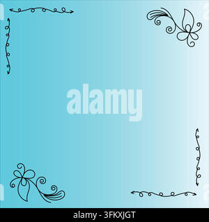 line drawing style with blue gradient background. Modern neutral design for poster card template stationary presentation vector and illustration Stock Vector