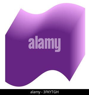 Abstract purple waving flag with a three dimensional effect vector. Perfect for modern branding identity and website design elements. EPS 10. Stock Vector