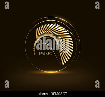 Abstract luxury elegant black and gold vector background with lines Stock Vector