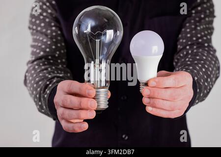 Concept of a saving lamp Stock Photo