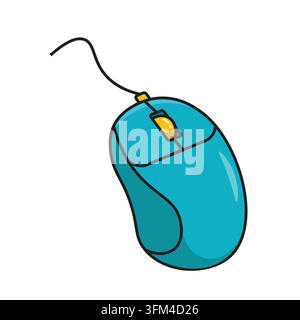 Computer mouse icon vector design template simple and clean featuring a sleek, modern desktop mouse outline with smooth curves Stock Vector