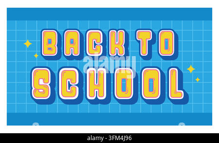 Premium editable text effects Back To School 3d template style. flat vector modern illustration Stock Vector