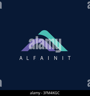 A or AI letter triangle icon vector concept design template web Stock Vector