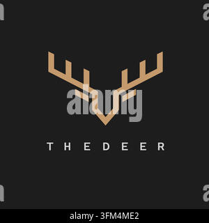 deer logo icon vector illustration concept design template Stock Vector