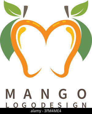 m letter mango icon logo vector concept design template Stock Vector