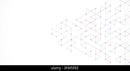 Abstract vector background with simple geometric figures and dots. Graphic design element and polygonal shape pattern Stock Vector