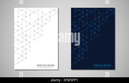 Abstract covers and brochures with geometric backgrounds of polygon shape patterns Stock Vector