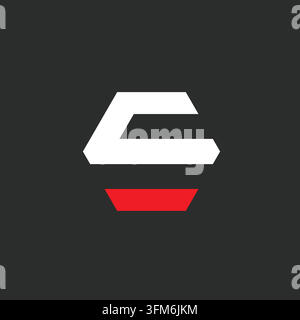 hexagon icon logo vector concept design for letter s, and can also be used for letter w or m if rotated Stock Vector