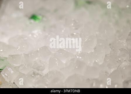 Crushed Ice Cubes with Soft White Texture Stock Photo