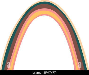 Rainbow icon on a transparent background. Detailed isolated symbol. Cute vector illustration. Scandinavian doodle style Stock Vector