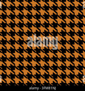 Geometric houndstooth color seamless pattern with pied-de-poule ornament. Monochrome graphic design. Modern minimalist stylish squared background Stock Vector