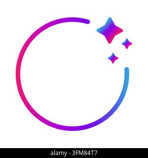 Circular frame sparkle star ornament with colorful vector gradient. eps 10. Stock Vector