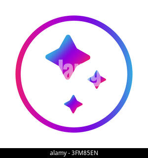 Circular border frame sparkle star with colorful vector gradient. eps 10. Stock Vector