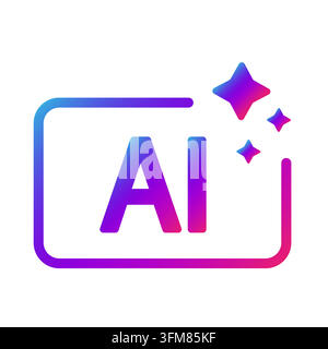 Artificial intelligence ai app icon with colorful vector gradient Stock Vector