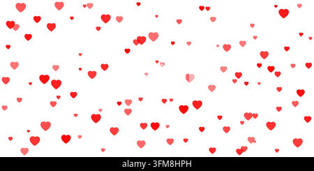 Beautiful red hearts falling on background. Invitation Template background design, greeting card, poster. Valentine day. Vector illustration. Stock Vector