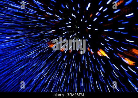 Abstract blue motion light explosion background Stock Photo