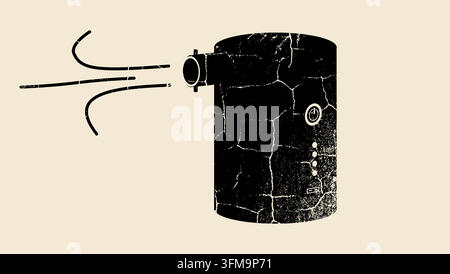 Air Pump for Inflatables, black isolated vector silhouette Stock Vector