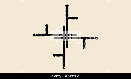 Authoritarianism logo, black vector silhouette Stock Vector