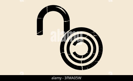 Copyleft symbol , black isolated vector silhouette Stock Vector