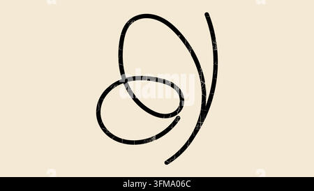 Butterfly geometric symbol, black isolated vector silhouette Stock Vector