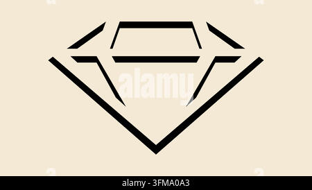Diamond symbol, black isolated vector silhouette Stock Vector