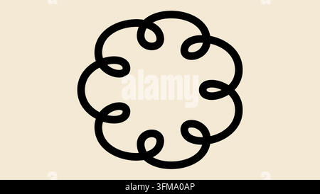 flower geometric  shape , black isolated vector silhouette Stock Vector