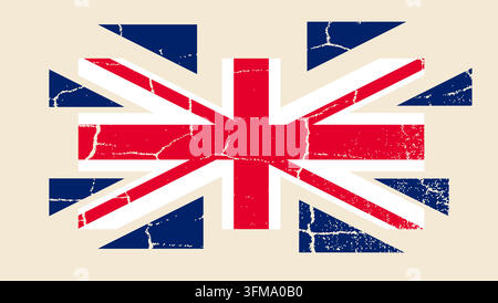 Explosive britain flag,c olor vector illustration Stock Vector