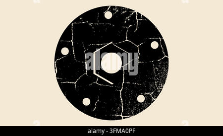 main gear extractor for bike motor, black isolated vector Stock Vector