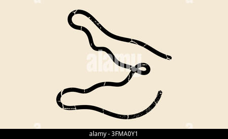 One line drawing of a crocodile, black, isolated vector silhouette Stock Vector
