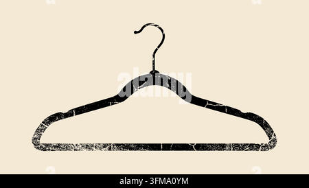 Premium Non Slip Clothes Hanger, black isolated vector silhouette Stock Vector