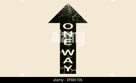one way sign, black isolated vector silhouette Stock Vector