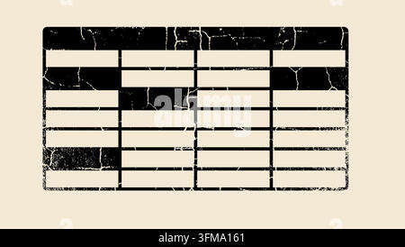 Spreadsheet symbol, black vector silhouette Stock Vector