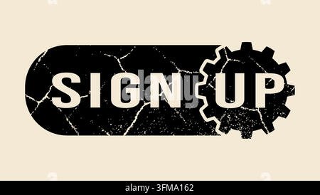 sign up sign, black  vector silhouette Stock Vector