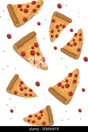 Pizza seamless pattern background vector illustration stock illustration Stock Vector