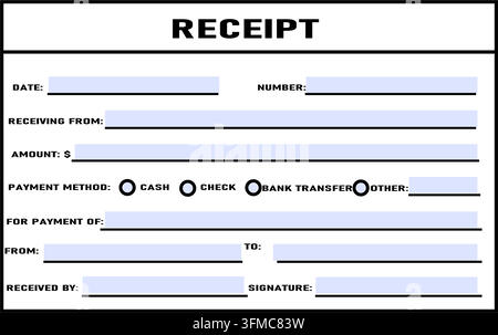 Editable Receipt, color vector illustration Stock Vector