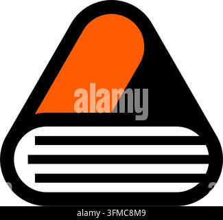 triangular accounting logo, pencil and book, color vector illustration Stock Vector