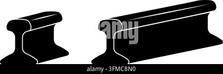 steel metallurgical beam profile, black isolated vector silhouette Stock Vector