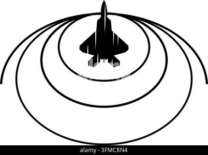 Sound barrier, black isolated vector silhouette Stock Vector