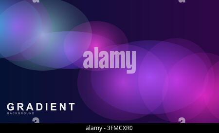 Abstract circles gradient wallpaper featuring vibrant purple light effects for modern digital branding and creative Stock Vector