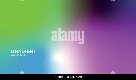 Smooth mesh gradient background featuring vibrant green and purple tones for modern web design and digital presentation Stock Vector