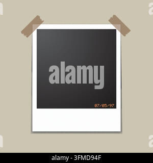Photo frame template with date Stock Vector