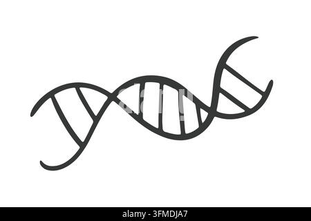 Minimal DNA helix icon in outline style isolated Stock Vector