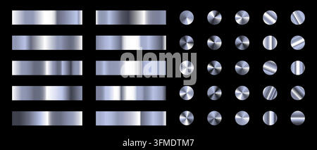 Metallic silver gradient background featuring holographic foil texture with glossy chrome and bronze color palette for elegant designs Stock Vector